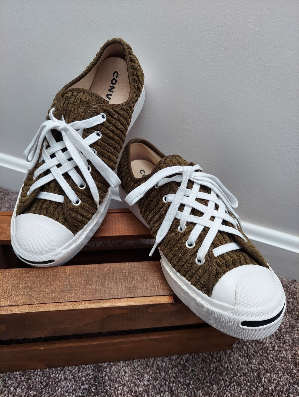 Converse Jack Purcell Unisex Olive Wide Wale Corduroy Low-Top Sneakers Men's 6.5